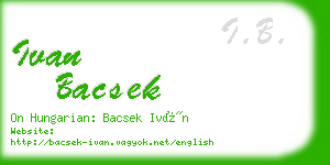 ivan bacsek business card